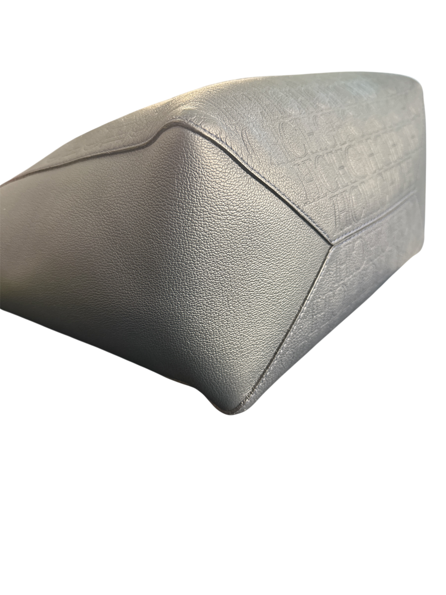 Bolso tote Carolina Herrera con logo grabado – Piel Saffiano azul marino