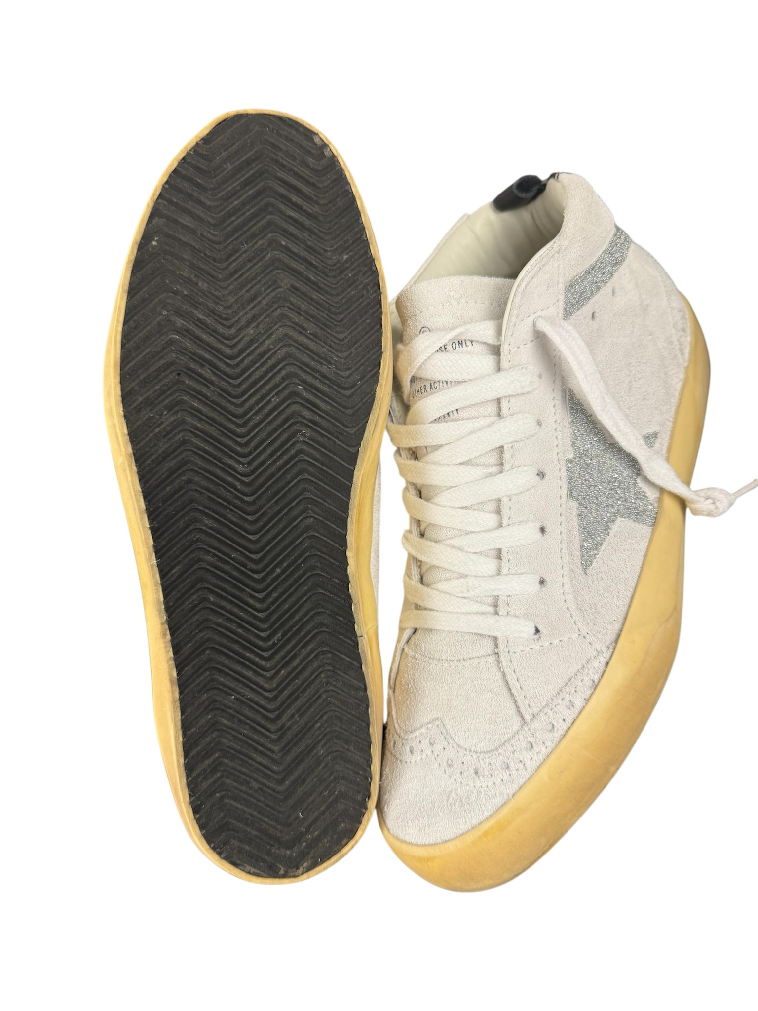 Golden Goose Mid Star Blanco con Estrella Glitter - Talla 7 (Como Nuevas)