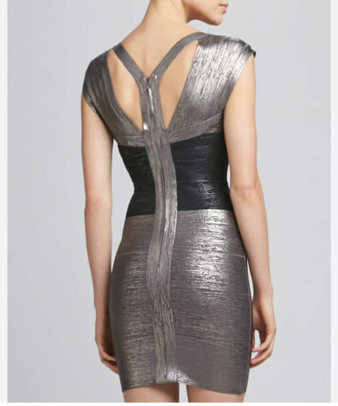 HERVÉ LÉGER “Sculpted Silhouette” Dress XS – Elegancia Atrevida, Nueva Sin Uso