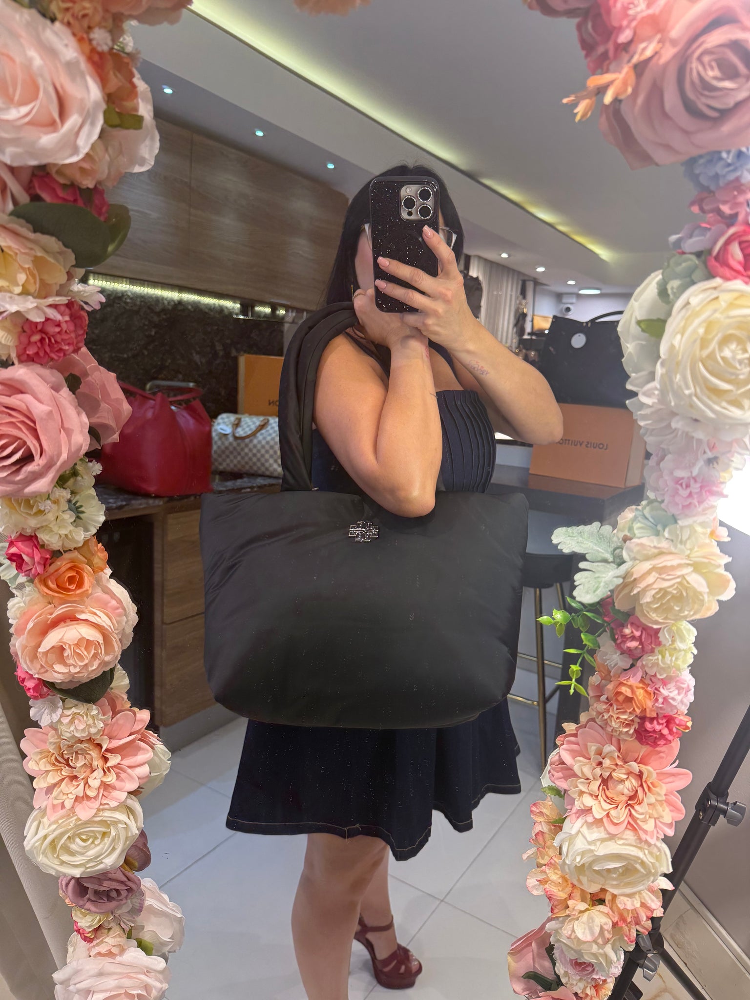 Tory Burch BRITTEN NYLON PUFFY TOTE