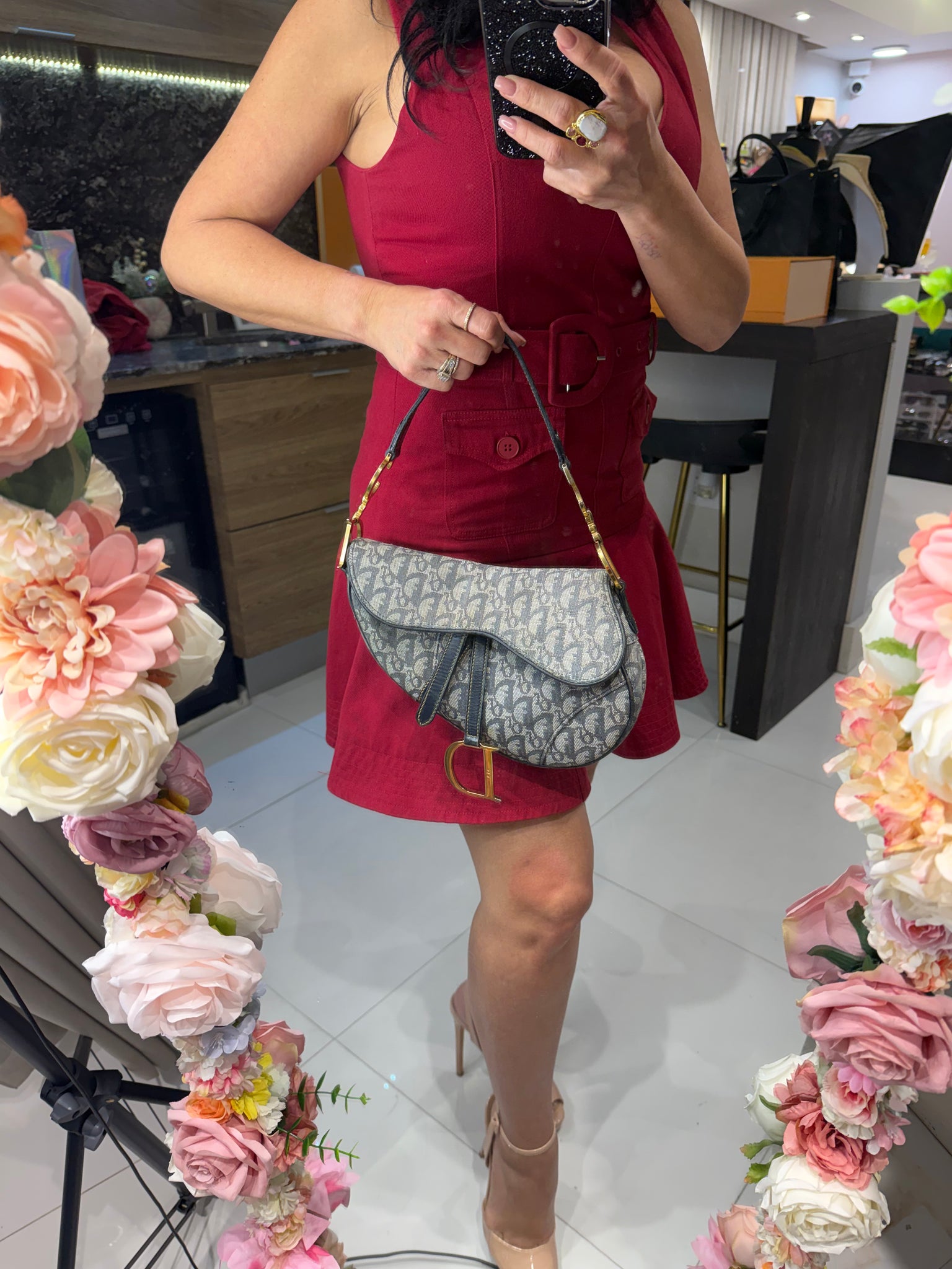 Christian Dior Saddle Bag – Canvas Monogram Azul Marino (Loved Vintage Treasure)