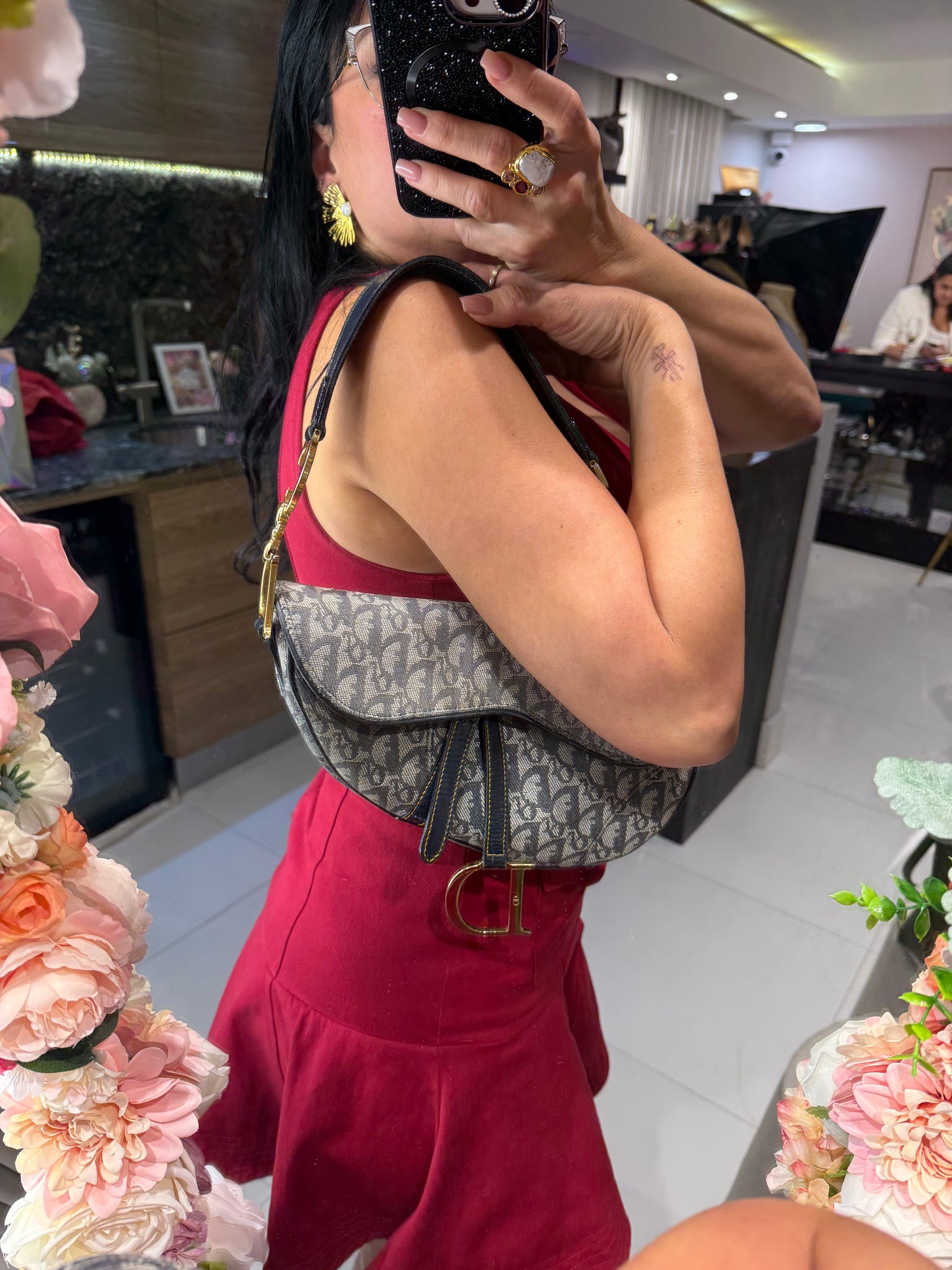 Christian Dior Saddle Bag – Canvas Monogram Azul Marino (Loved Vintage Treasure)