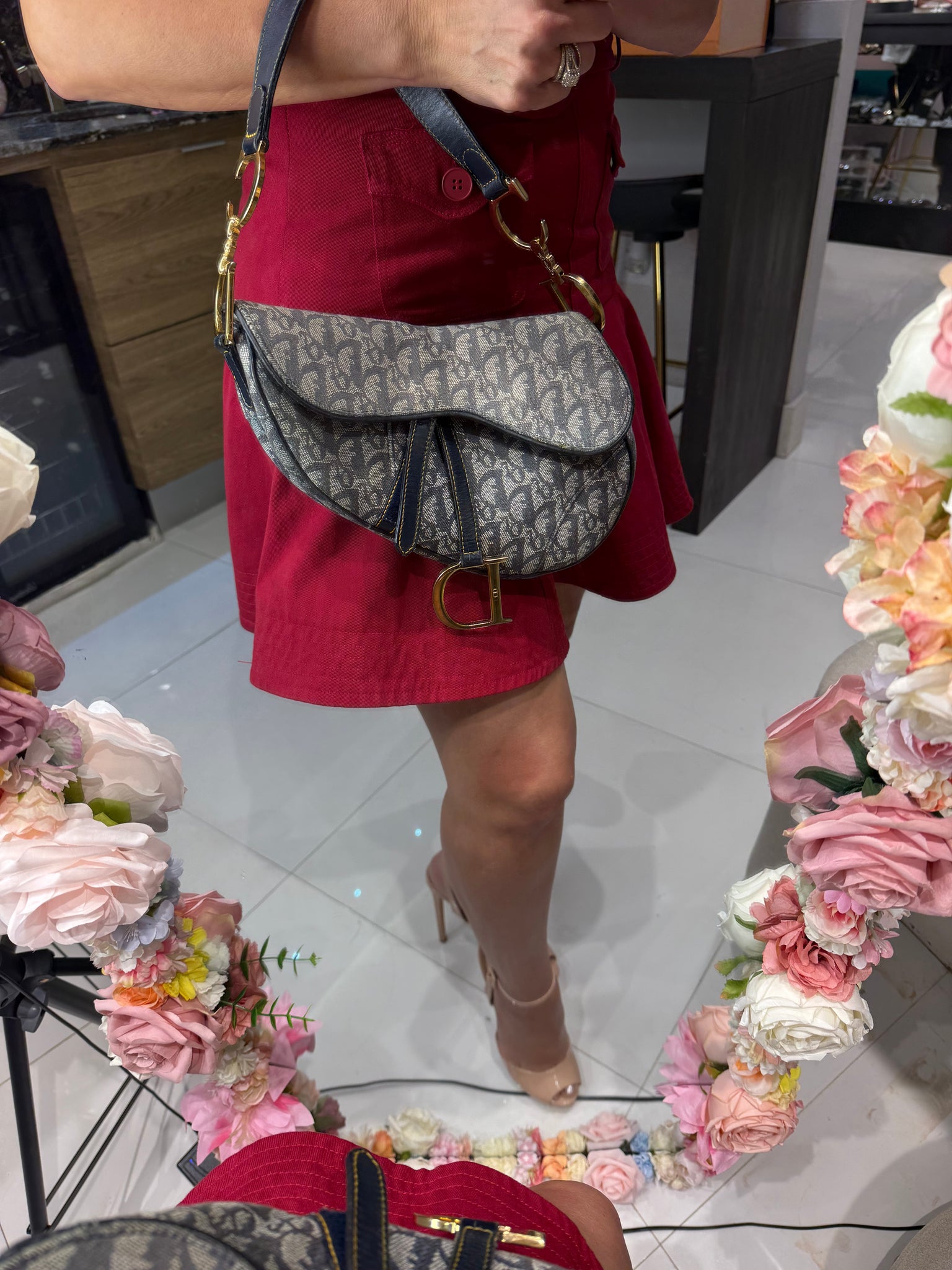 Christian Dior Saddle Bag – Canvas Monogram Azul Marino (Loved Vintage Treasure)