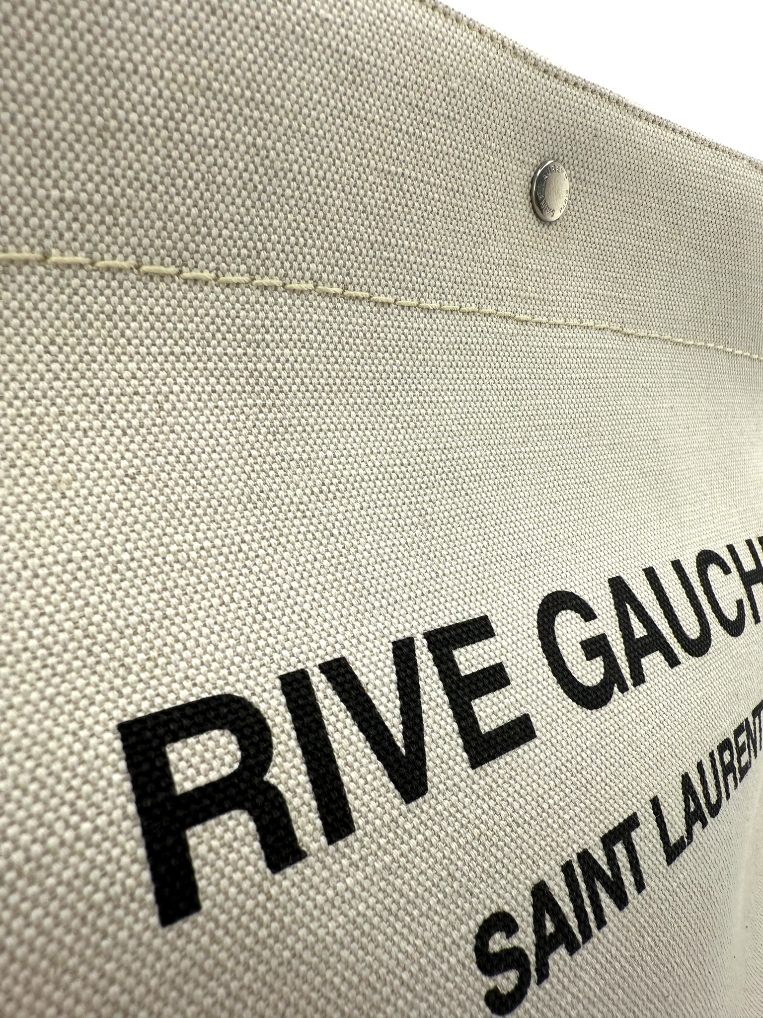Saint Laurent Rive Gauche Canvas Tote Bag – Nueva con etiquetas