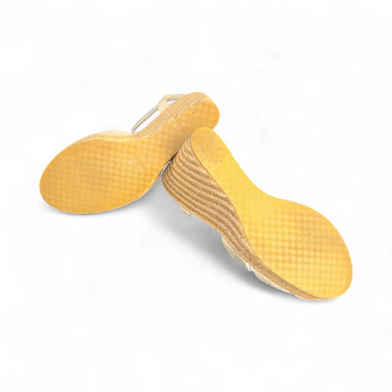 Gucci GG Canvas Wedge Sandals Beige Size 8