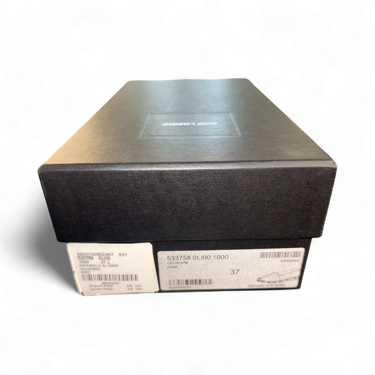 Saint Laurent Black Suede Espadrilles (Size 37)