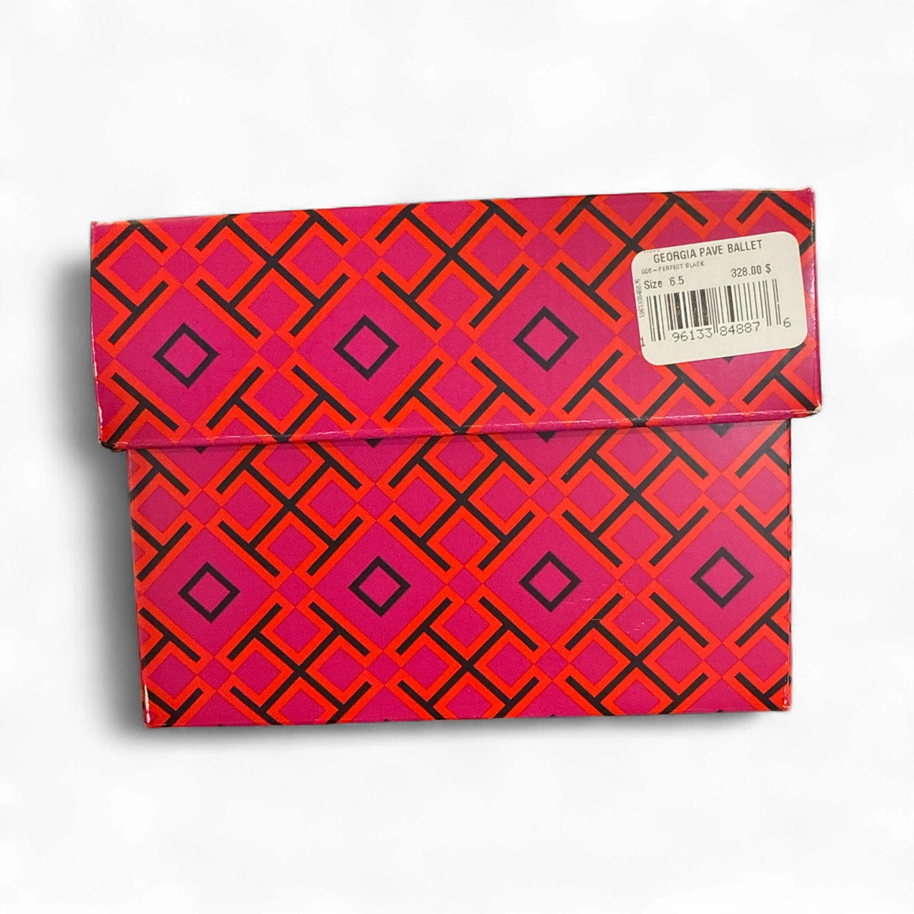 Tory Burch Georgia black pave Napa leather ballet flats