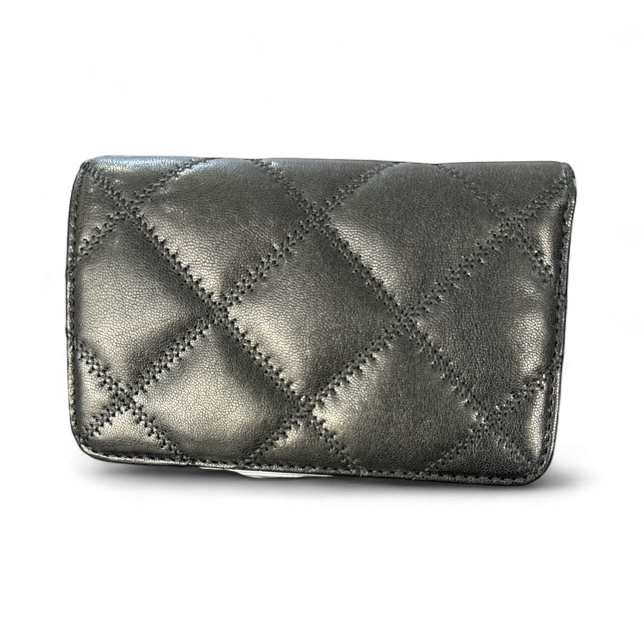 Tory Burch Fleming Wallet – Black Quilted Leather