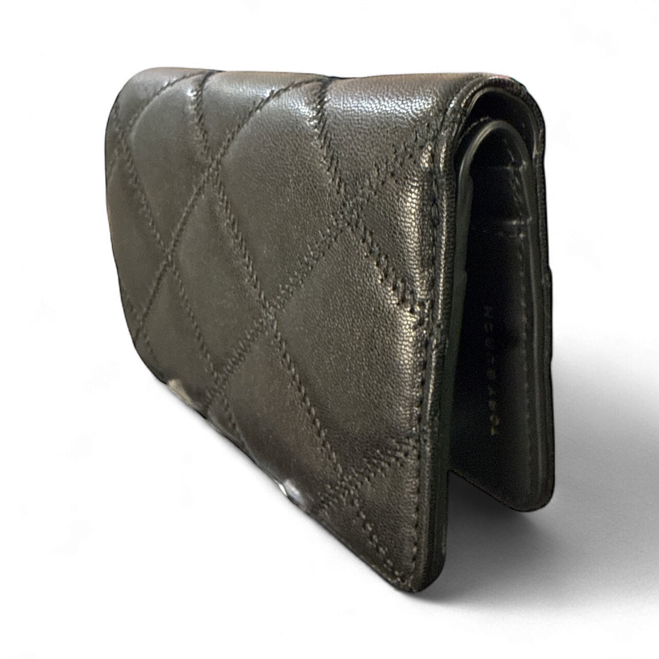 Tory Burch Fleming Wallet – Black Quilted Leather