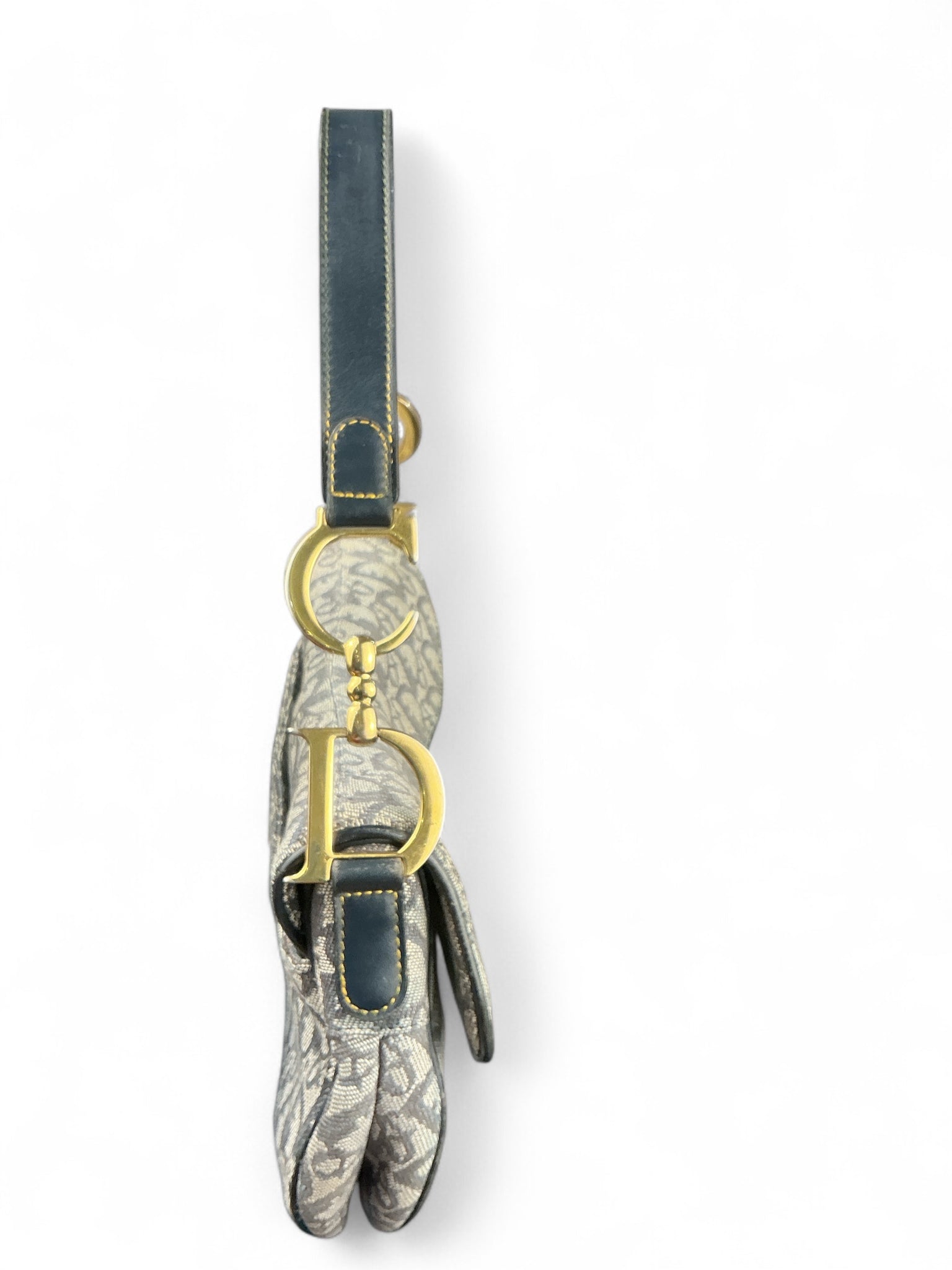 Christian Dior Saddle Bag – Canvas Monogram Azul Marino (Loved Vintage Treasure)