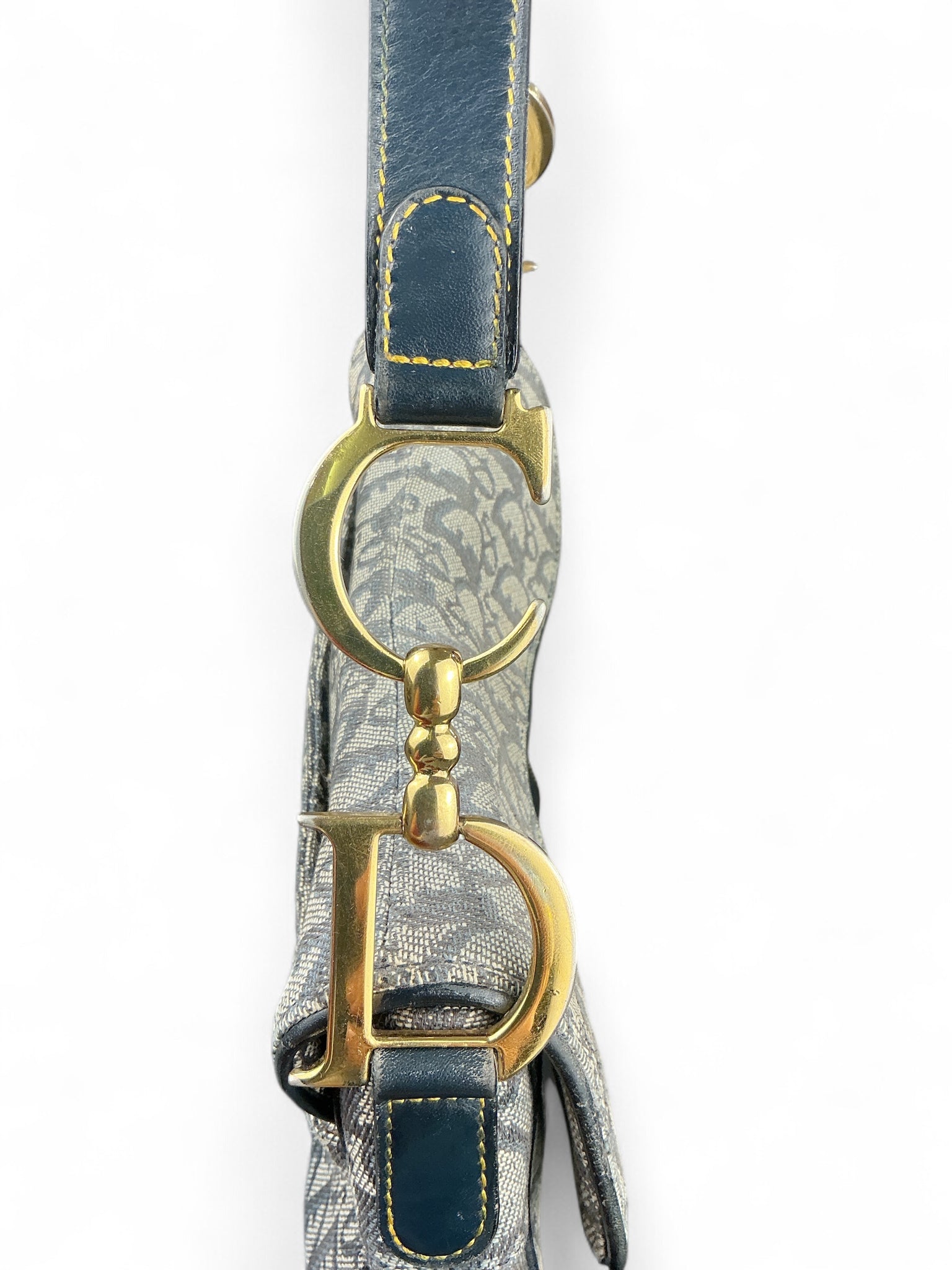 Christian Dior Saddle Bag – Canvas Monogram Azul Marino (Loved Vintage Treasure)