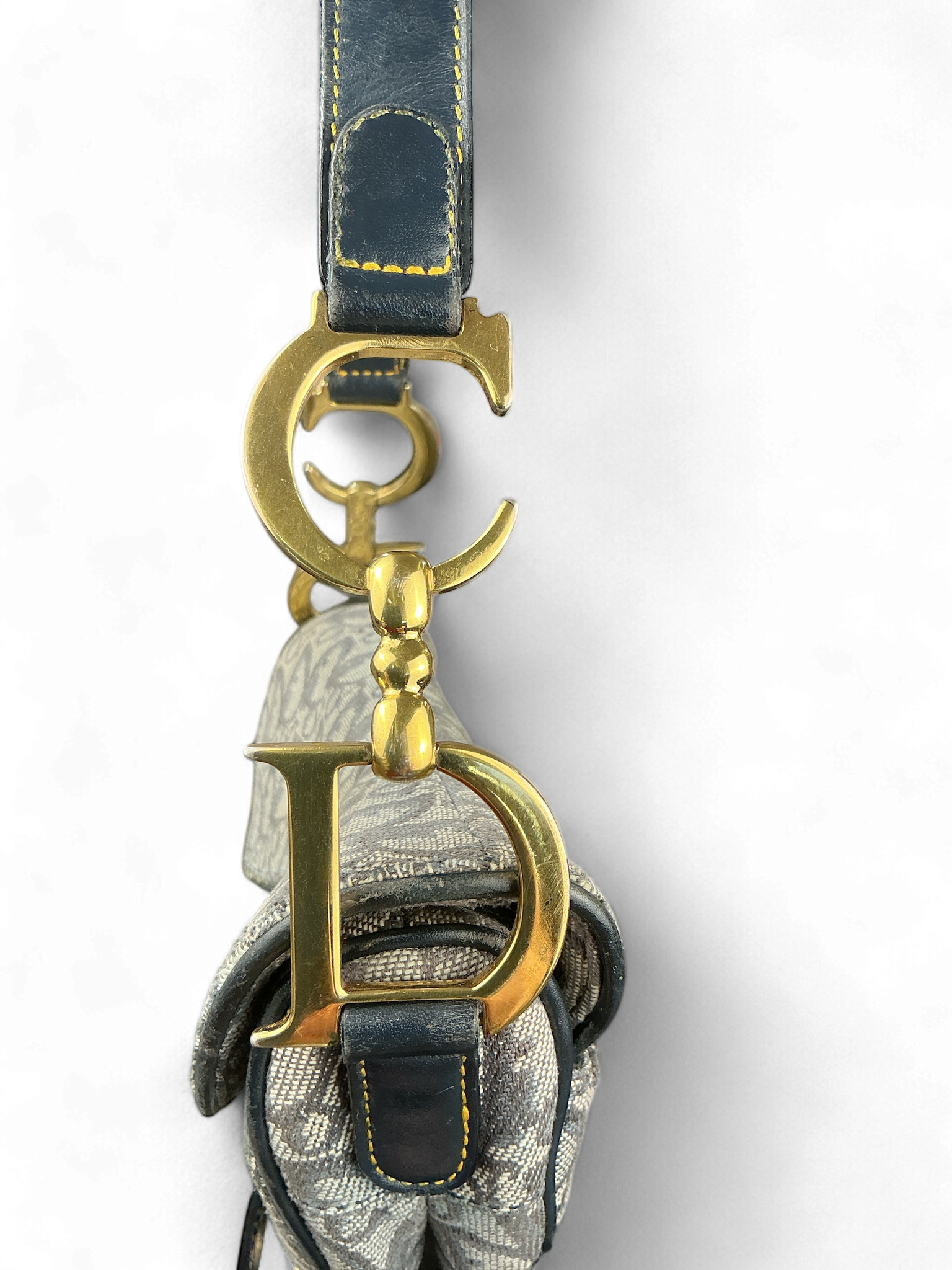 Christian Dior Saddle Bag – Canvas Monogram Azul Marino (Loved Vintage Treasure)