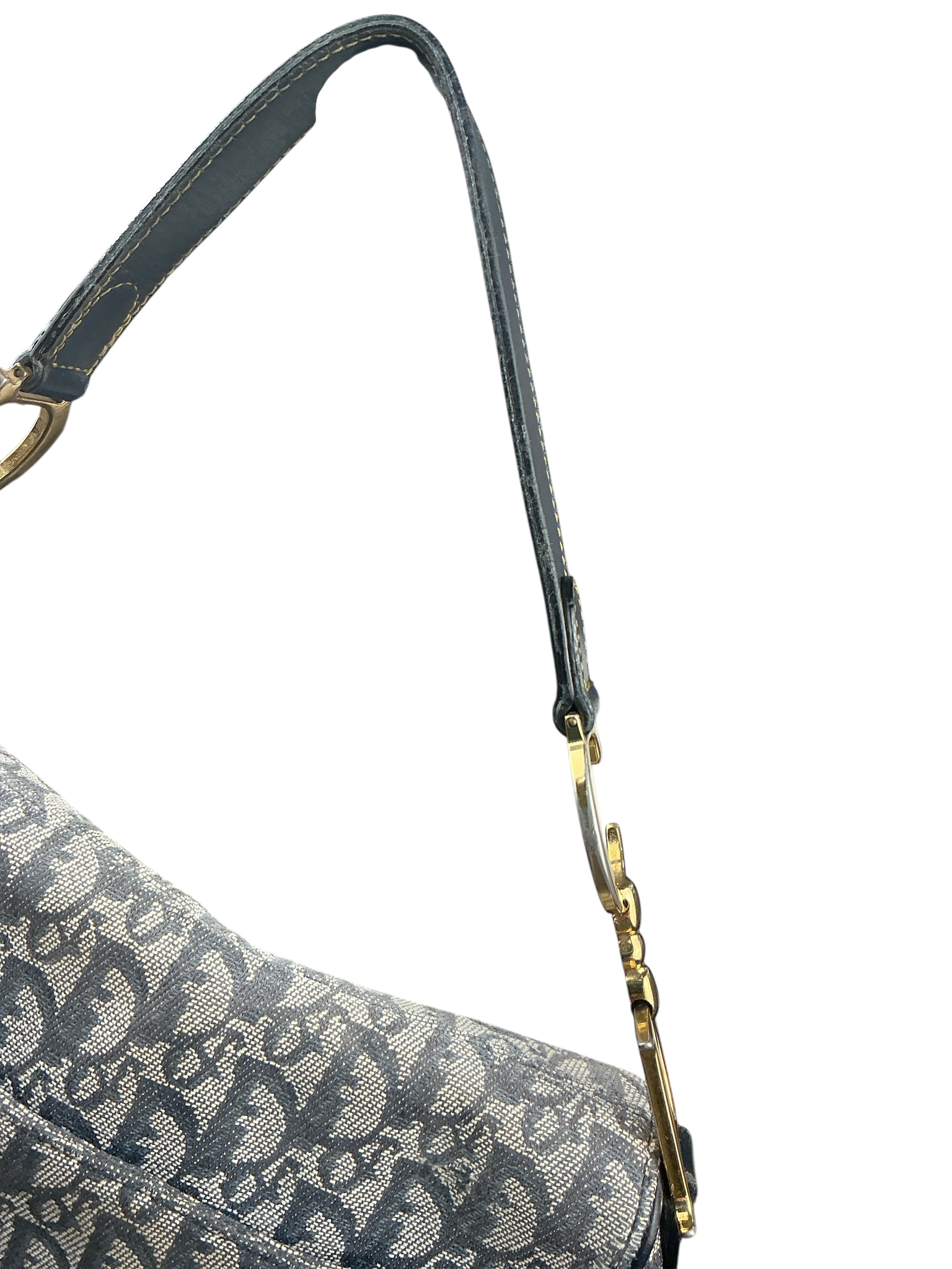 Christian Dior Saddle Bag – Canvas Monogram Azul Marino (Loved Vintage Treasure)