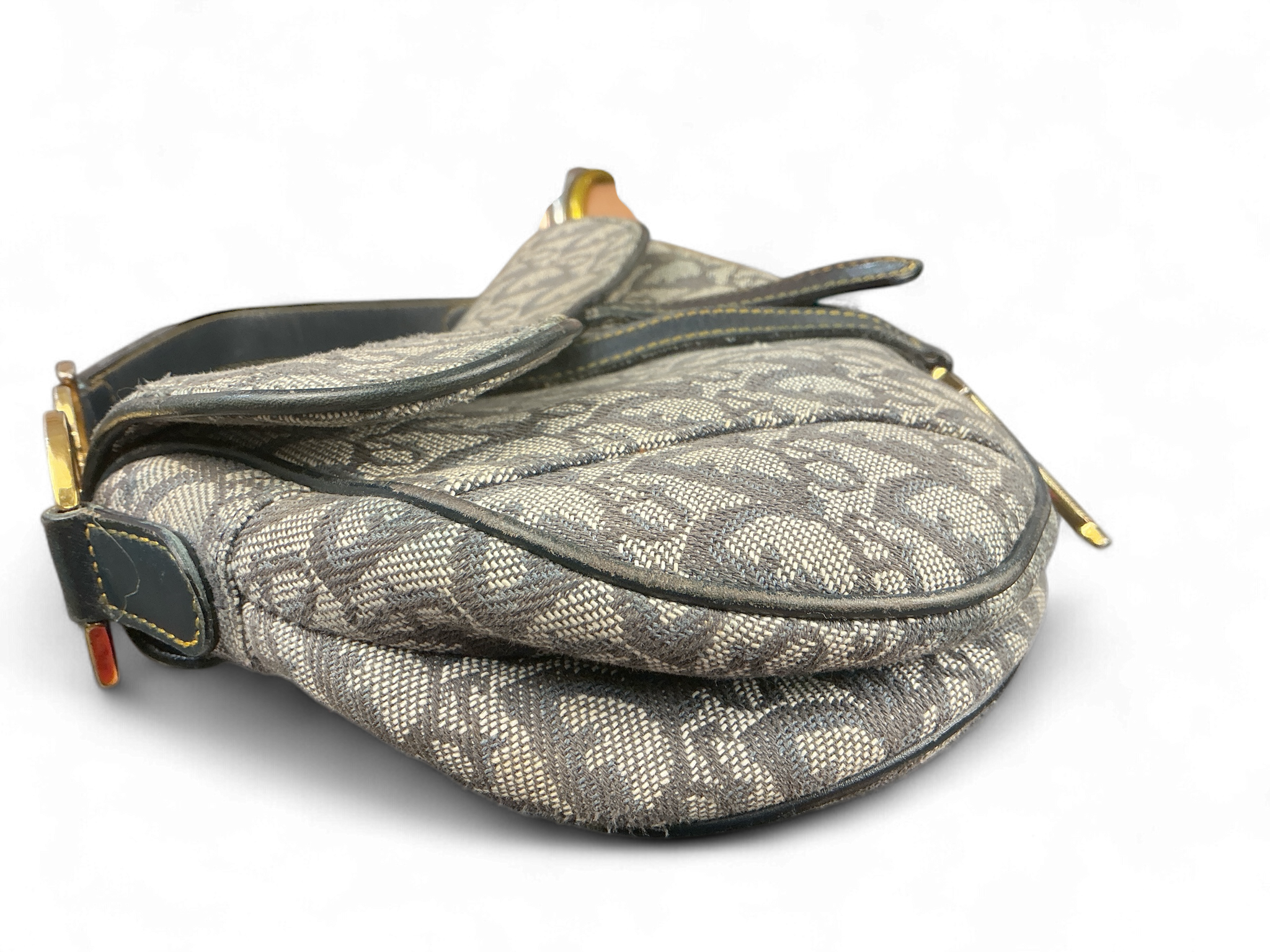 Christian Dior Saddle Bag – Canvas Monogram Azul Marino (Loved Vintage Treasure)