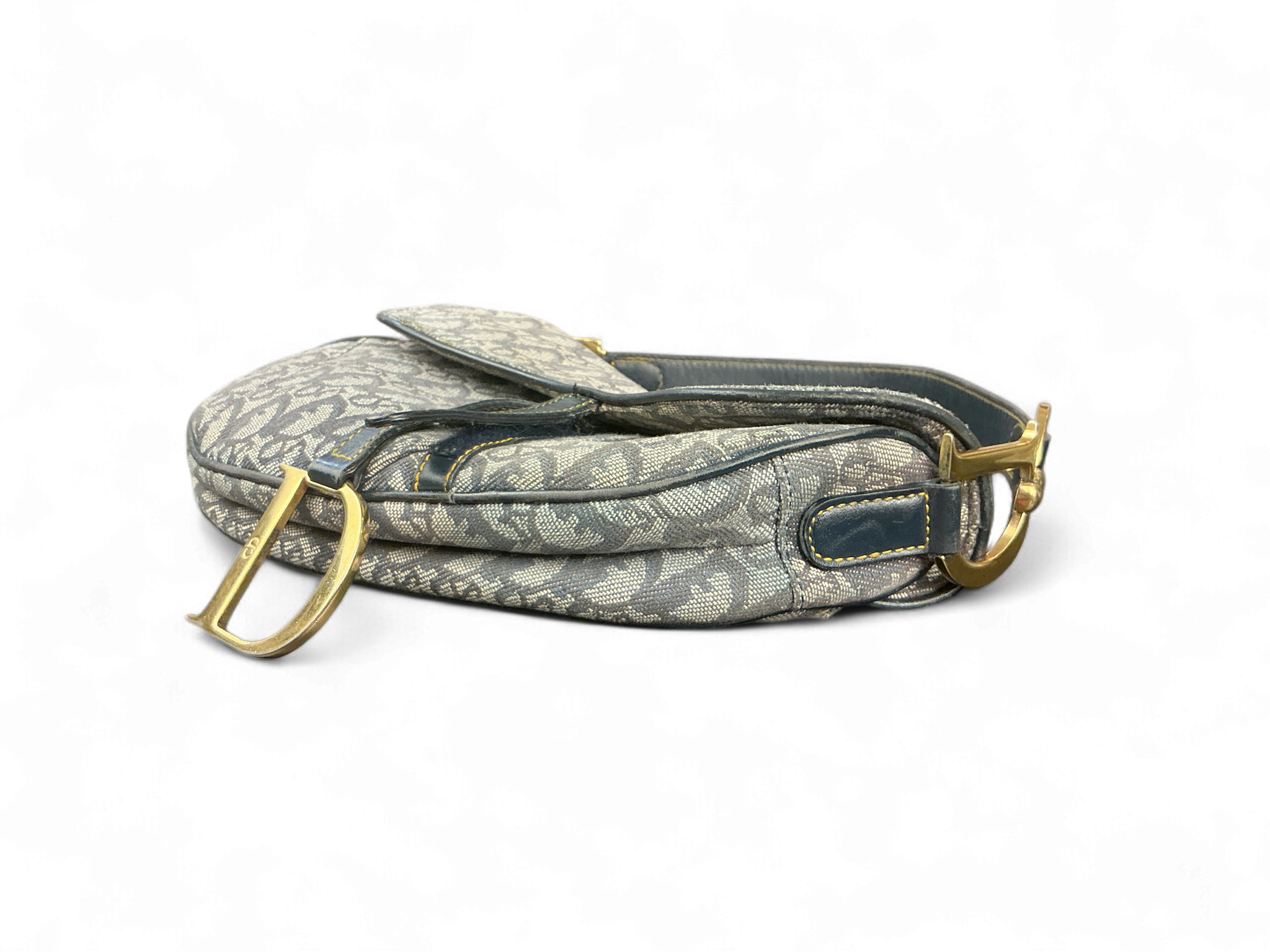 Christian Dior Saddle Bag – Canvas Monogram Azul Marino (Loved Vintage Treasure)