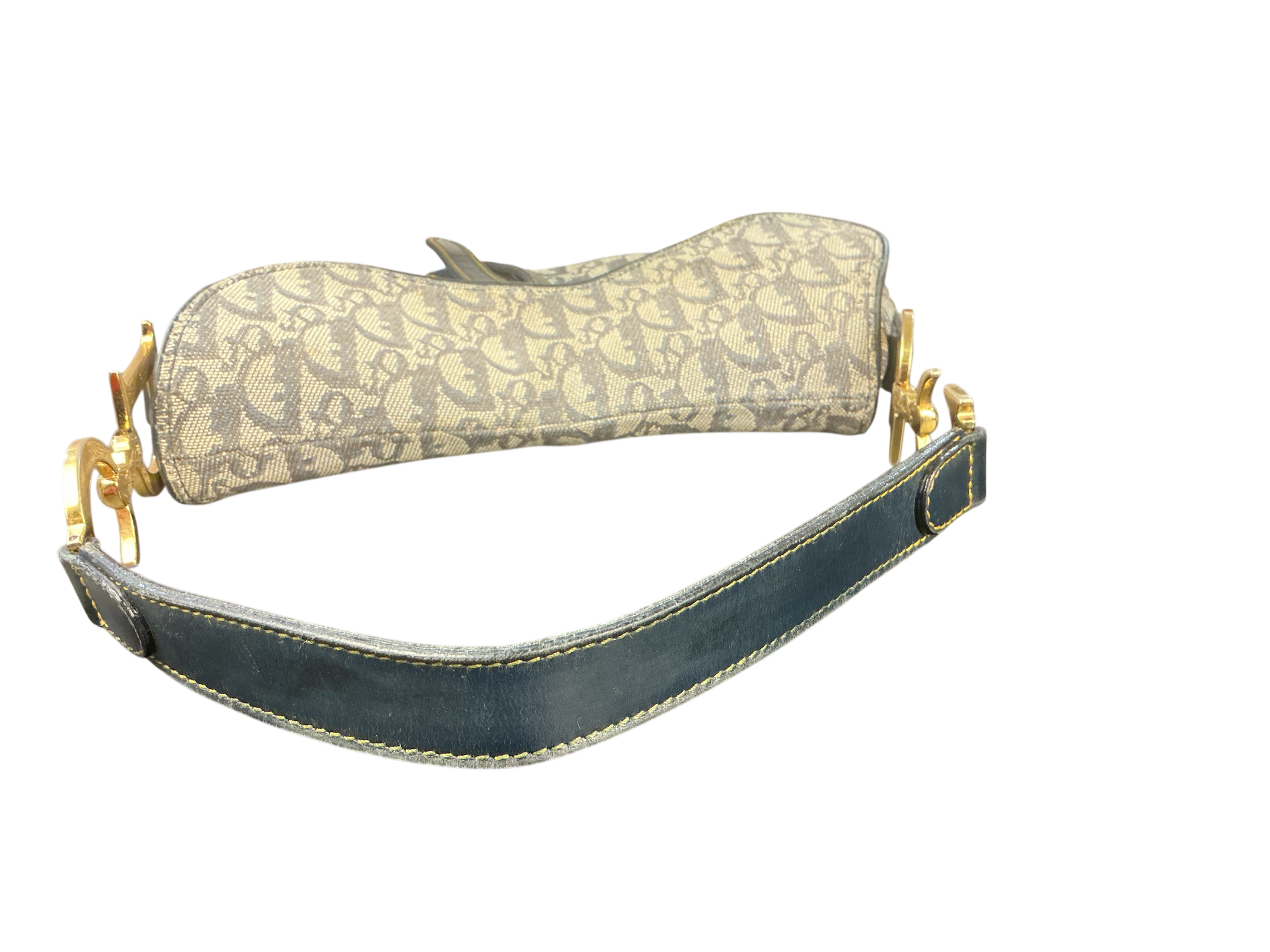 Christian Dior Saddle Bag – Canvas Monogram Azul Marino (Loved Vintage Treasure)