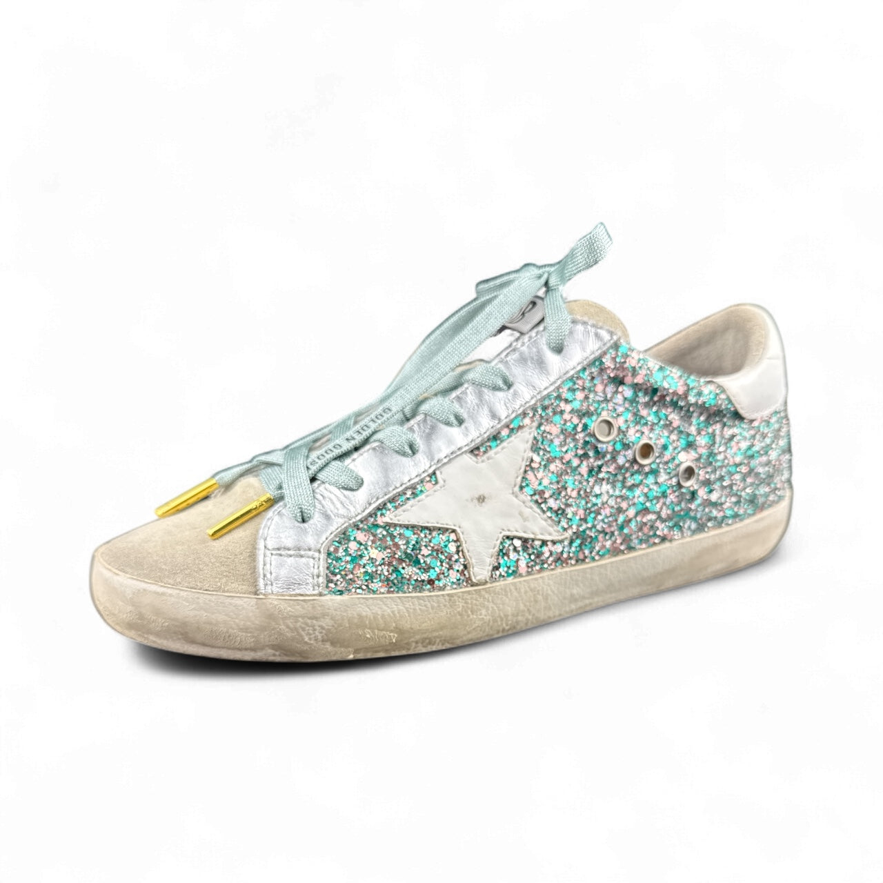 Golden Goose Super-Star Glitter Aqua | Edición Limitada “LTD 25”