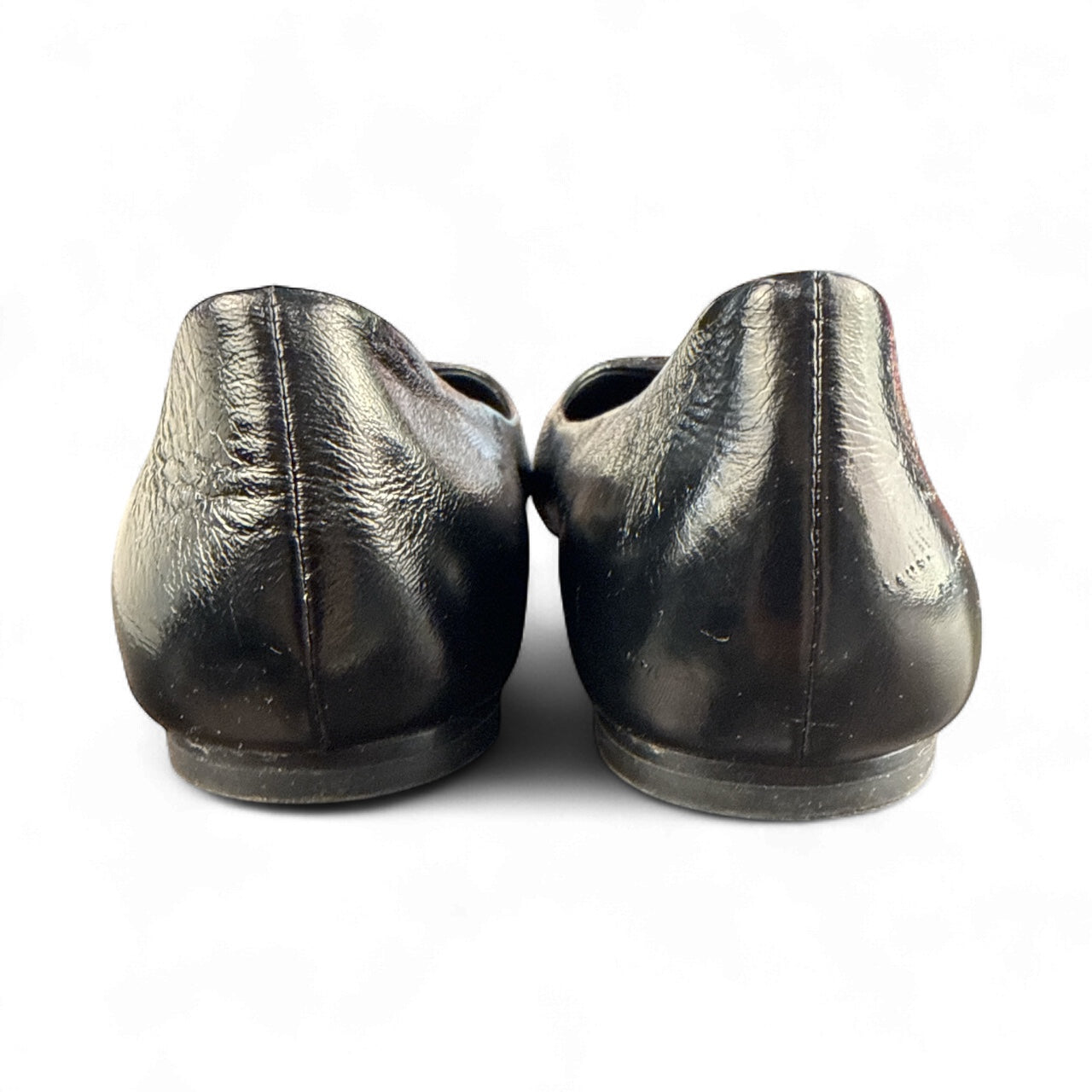 Tory Burch Georgia black pave Napa leather ballet flats