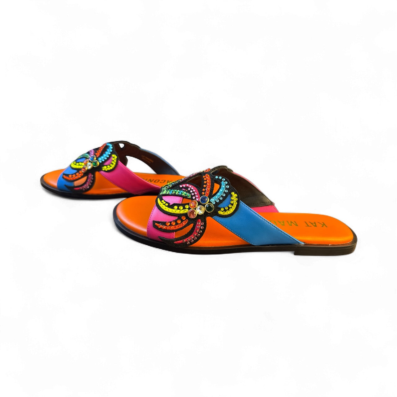 Kat Maconie “Multibrights” Crystal Slide Sandals / Nueva en caja. Talla 40