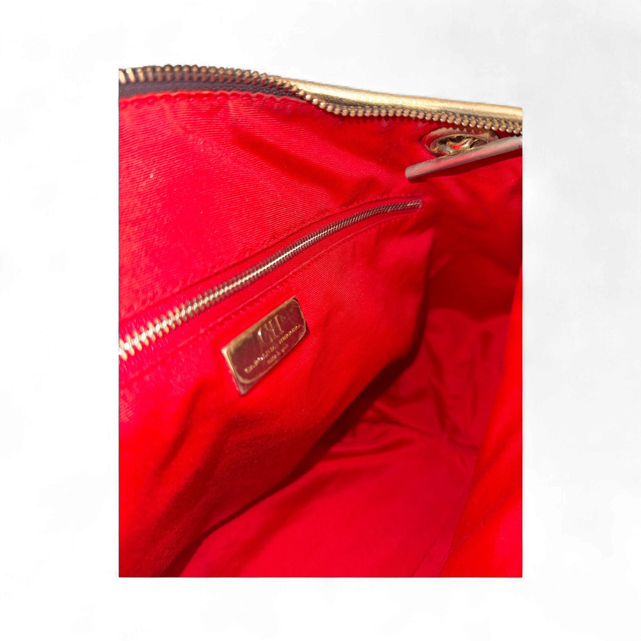 Carolina Herrera Gold Monogram Embossed Leather Dahlia Hobo,  Candado y Llaves Originales