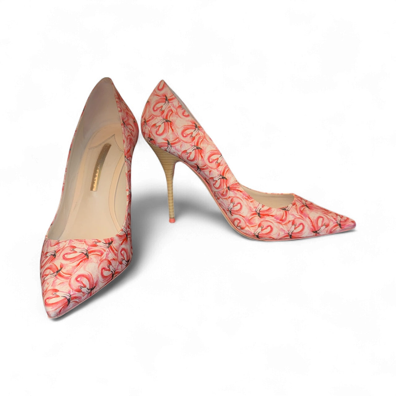 Sophia Webster “Lola” Dreamy Flamingo Print Satin Pumps – Talla US 9 / EU 40