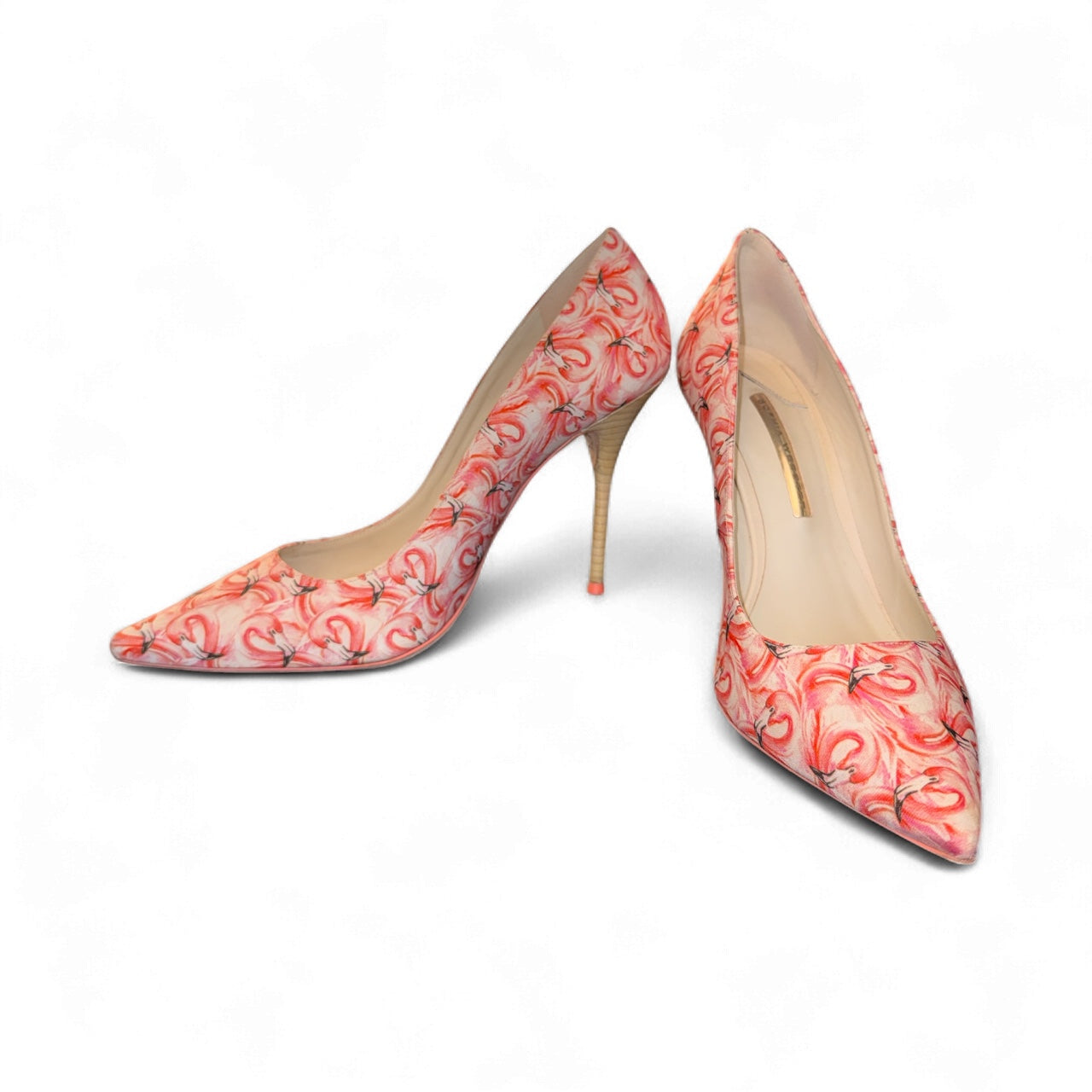 Sophia Webster “Lola” Dreamy Flamingo Print Satin Pumps – Talla US 9 / EU 40