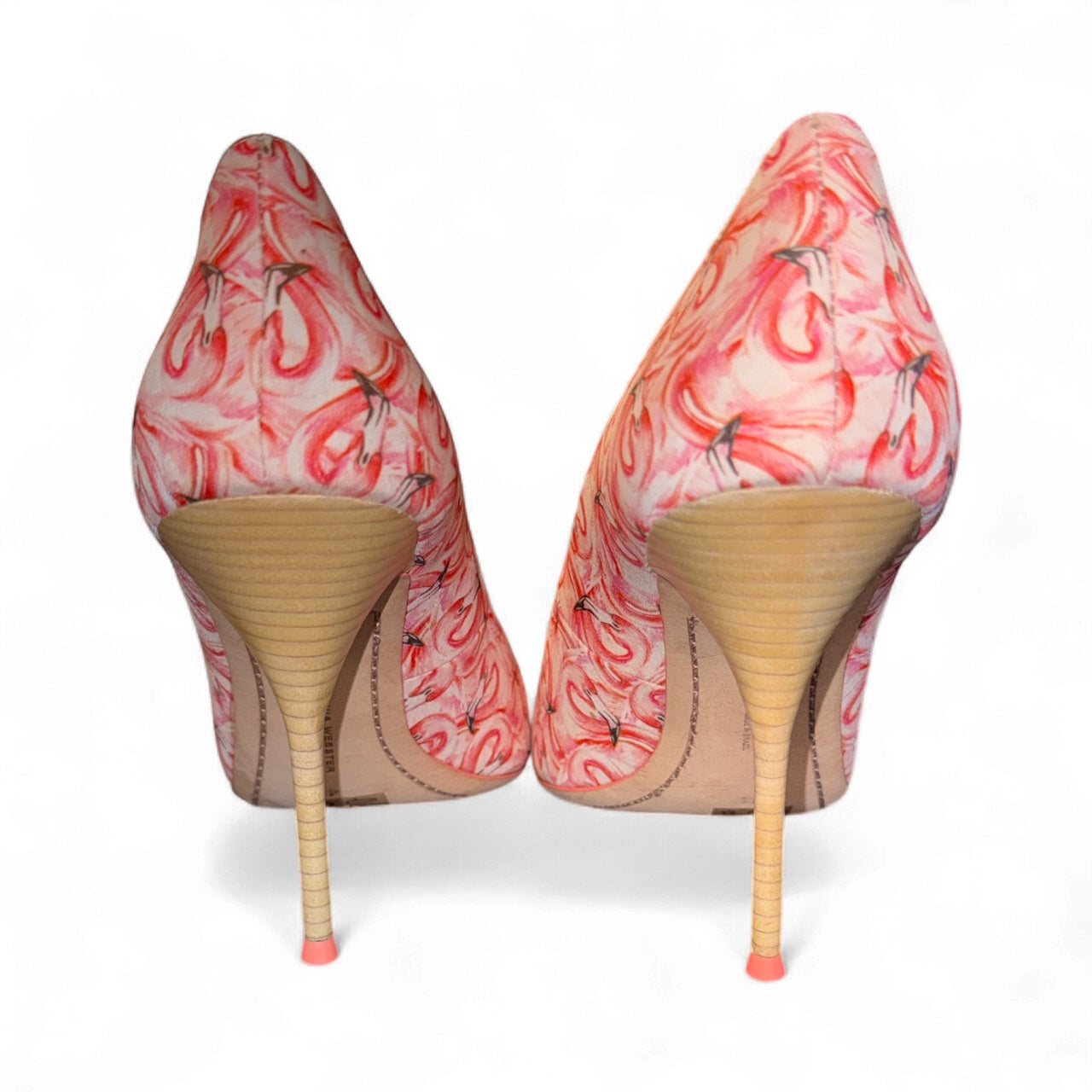 Sophia Webster “Lola” Dreamy Flamingo Print Satin Pumps – Talla US 9 / EU 40