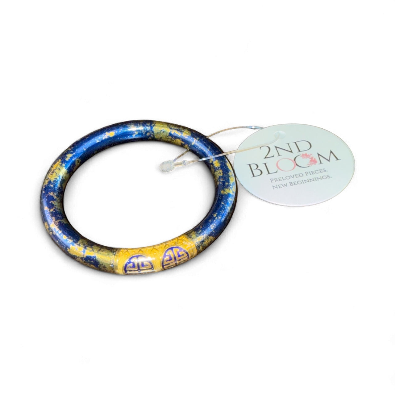 BuDhaGirl Tzubbie All Weather Bangle – Koi Saphire (Talla Medium, NUEVA)