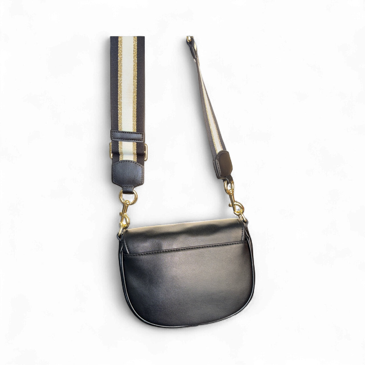 Bolso Saddle de Marc Jacobs con correa ancha – Piel negra