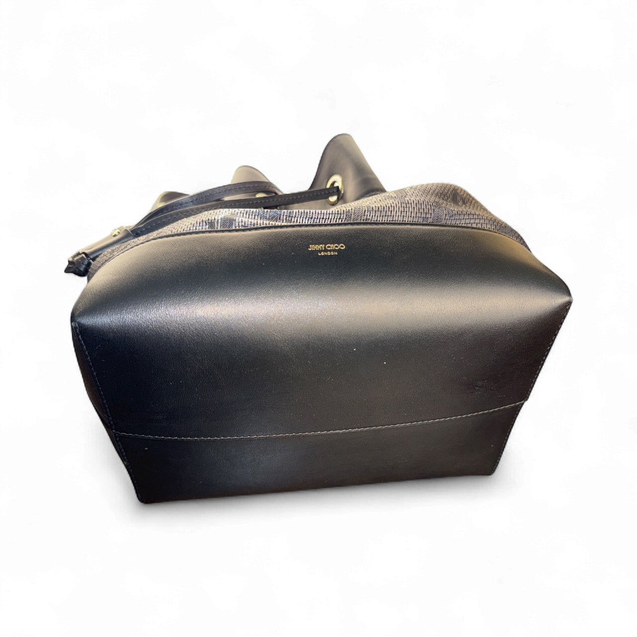 Jimmy Choo Juno Medium Bucket Bag Black Mesh & Leather | Nueva con Tag | Doble Asa Mano y Hombro