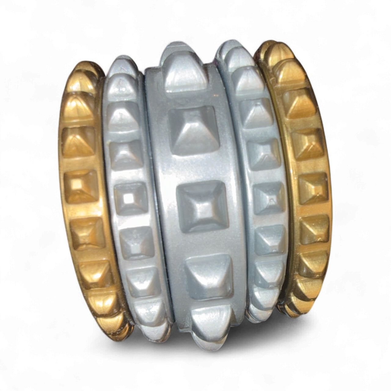 Carmen Sol “Borchia Silver Metallic Jelly Bangle” Gruesa – Pulsera individual